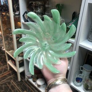 Murano Art Glass Green Decorative Swirl Bowl
